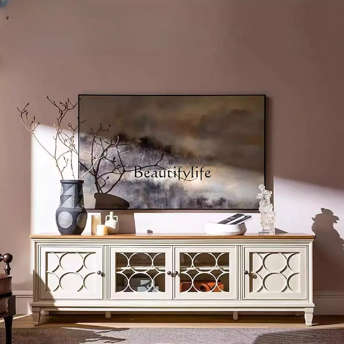 

yj5 Classic American TV Cabinet Villa Furniture Living Room Storage Fashion Cabinet