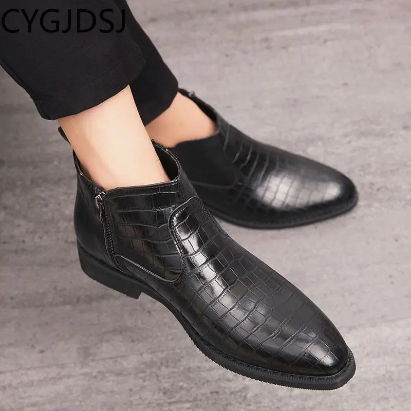 

Casuales Ankle Boots Men Leather Boots Casual Shoes for Men Leather Shoes for Men Black Boots Werkschoenen Zapatillas De Deporte