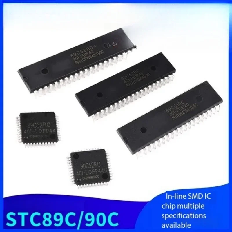 5PCS STC89C52RC/8G1K08A/8H1K08/8G2K64S4/8H1K28/8F2K64S2 51 MCU Kit for Electronic Projects