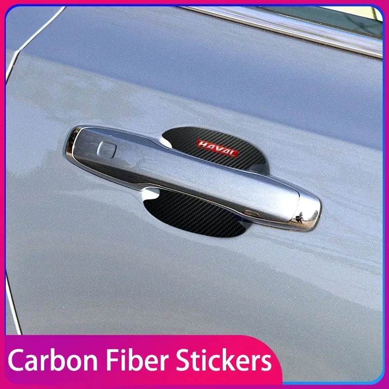 

Carbon Fibre Car Door Bowl Handle Protector 4PCS Anti-scratch Sticker Car Accessories for Haval H7 H5 H8 H9 F7 Car Accessories