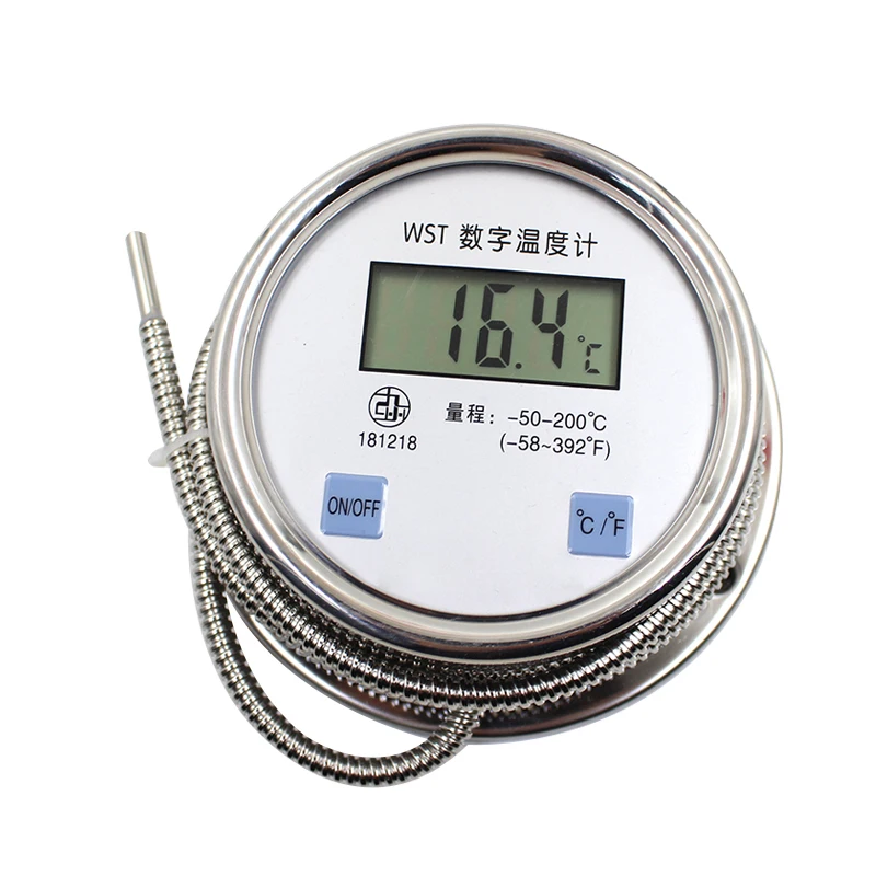 - 50~200 ℃ Digital bimetallic temperature gauge temperature meter thermometer with Probe