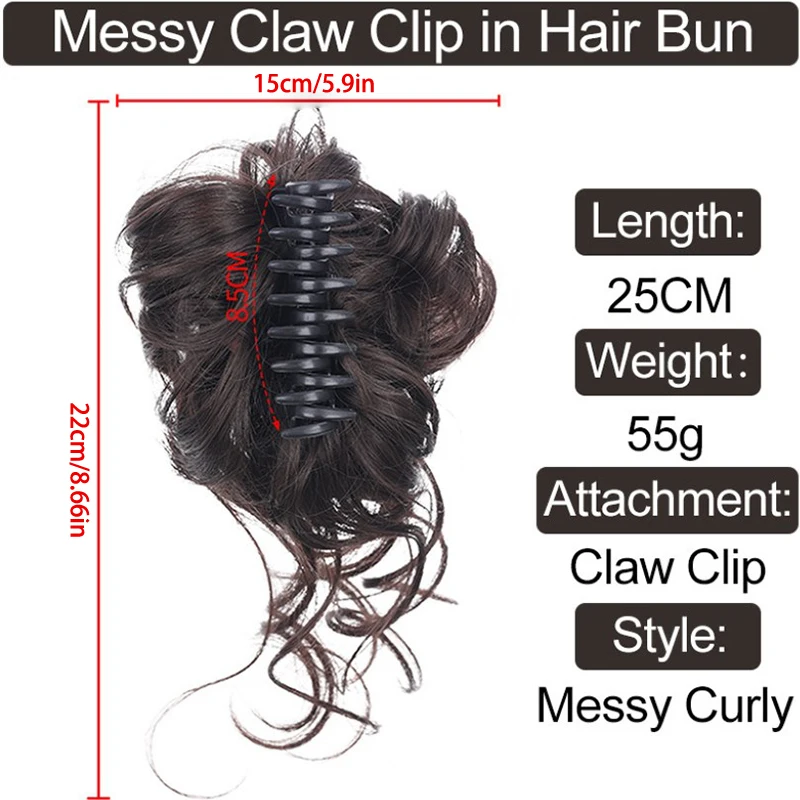 Synthetic Hair Bun Chignon Messy Curly Gripping Clip Hairpin Elastic Scrunchy False Hair Pieces For Women Hairpins