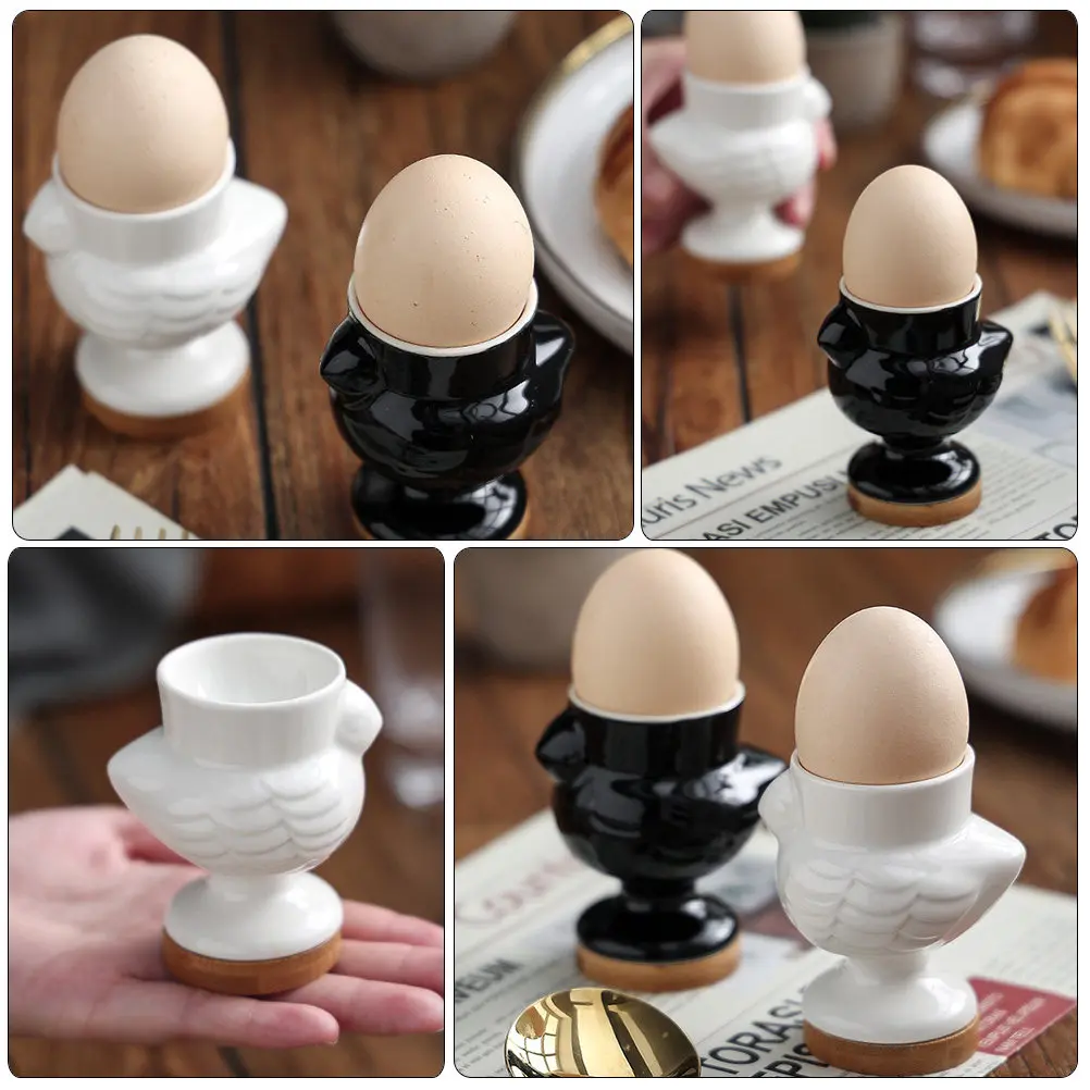 Egg Cup with Base Cute Stand Holder Kitchen Organizer Container Platter Ceramic Tray Holders Porcelain Eggs