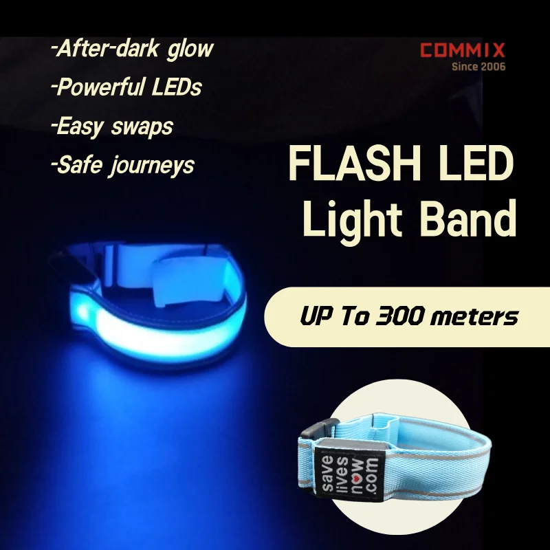 

【COMMIX】2-Pack: Double the Safety with LED Light Strips! Easy Battery Change for All Your Night Travels - Great Value!