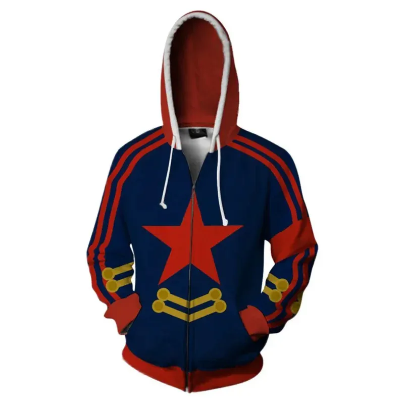 Tengen toppa gurren lagann cosplay anime moletom com capuz 3d novo outono inverno jaqueta com zíper adolescente casaco casual