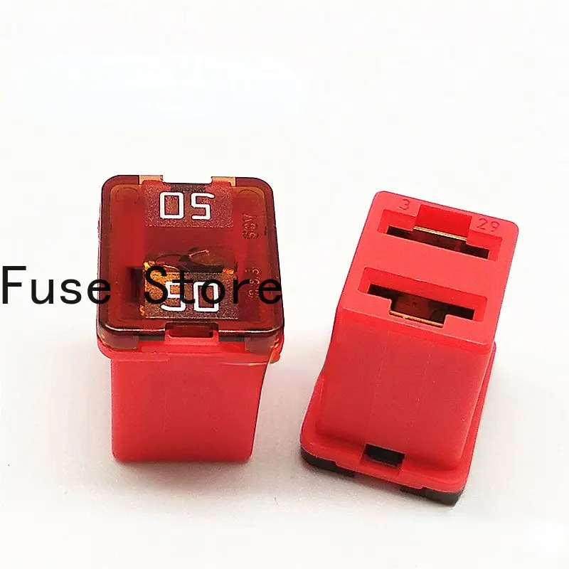 4PCS 0895050. Z Imported Square Automobile Fuse Box 58V Short Size 50A