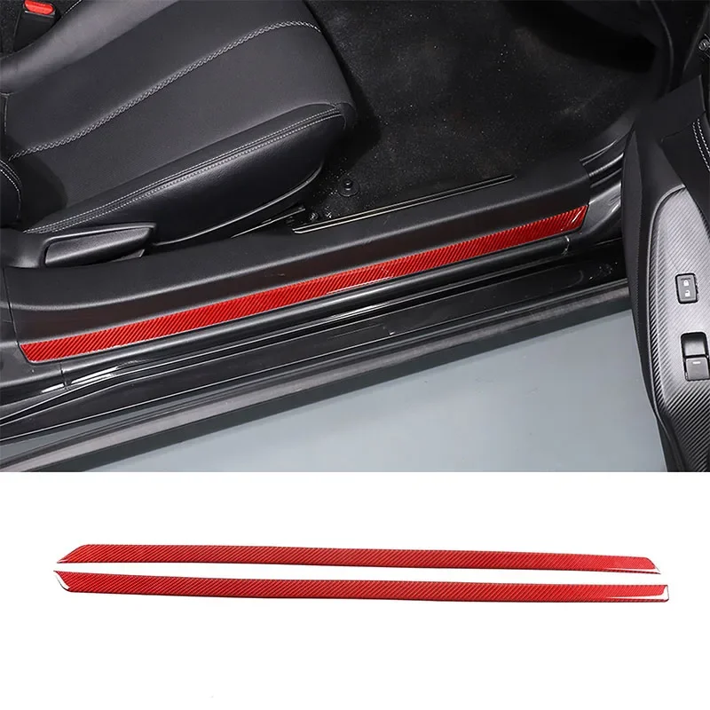 

For 2016-2024 Mazda MX-5 soft carbon fiber car welcome anti-friction threshold strip sticker car protection accessories 2Pcs