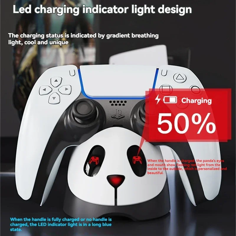 PS5 Controller Sitzkühlung Ladestation PlayStation5 Wireless Charger Konsole Controller Ständer Doppelladegerät