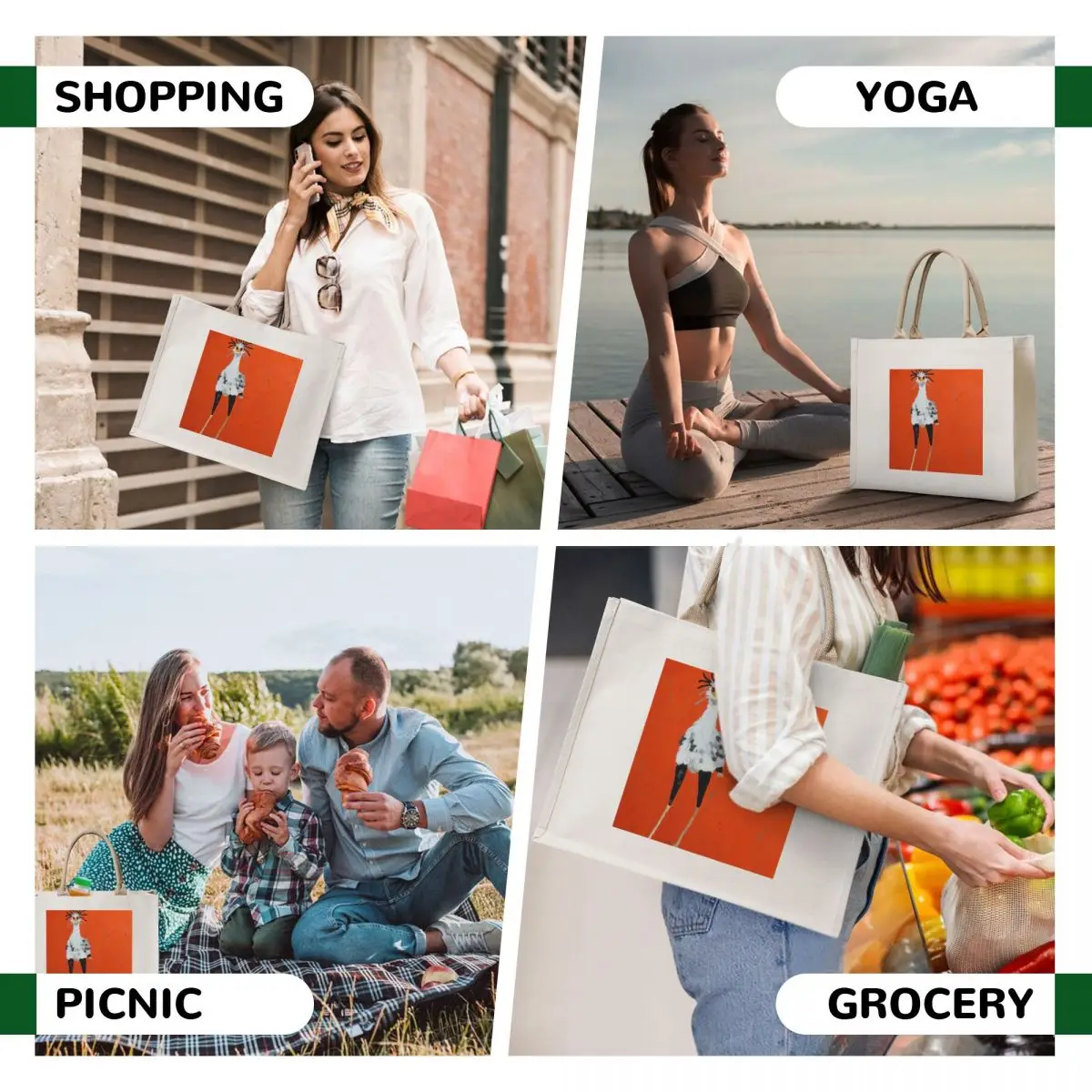 Secretary Bird Tote Bag Gift bags custom canvas bag tote bag screen Big