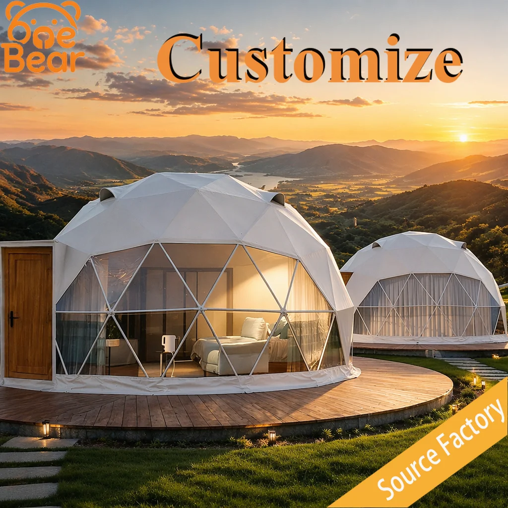 Luxury Customizable Igloo Geodesic DomeTent Weatherproof Prefab Outdoor Bubble Tent for Holiday Villa GlampingHotel Construction