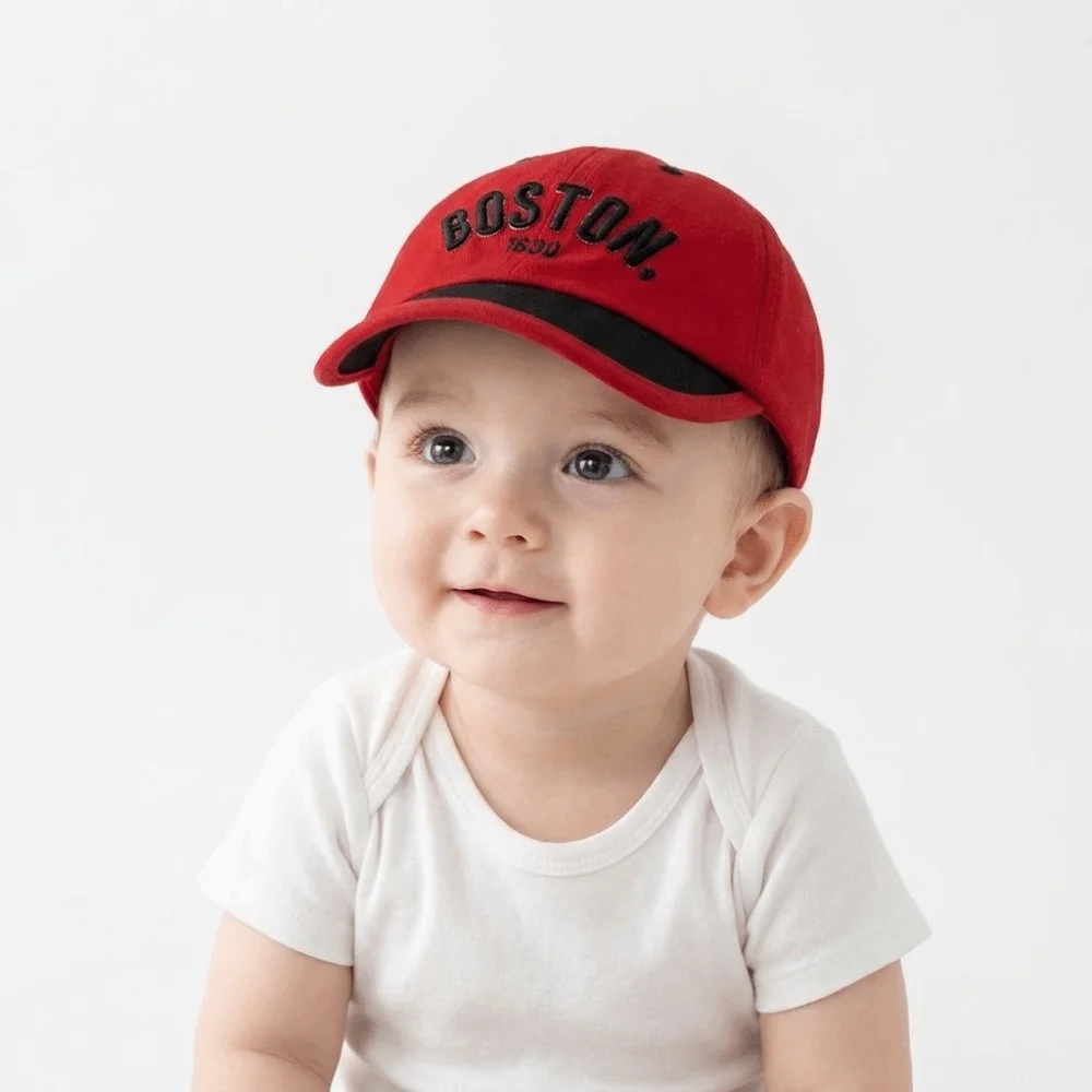 

Fashion Patchwork Baby Baseball Hat Korean Style Cotton Letter Peaked Cap Sunscreen Visor Children's Sunhat Travel