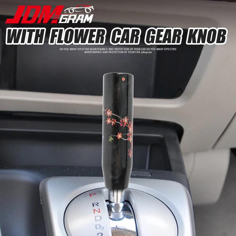 

JDM Universal Car Gear Shift Knob Plum Blossom Patterned 12/15cm Manual Transmission Stick Shifter Lever Head Auto Accessories