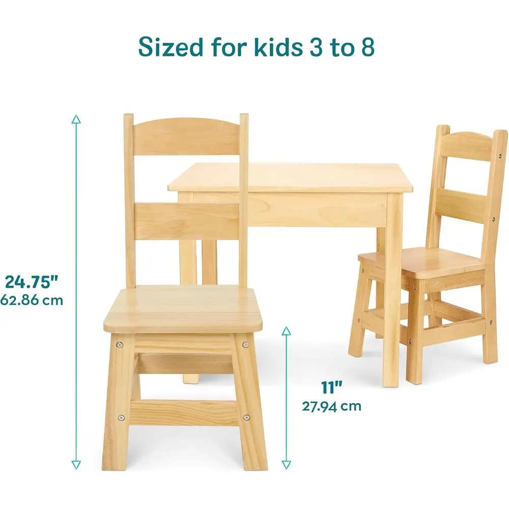 مجموعة طاولات وكراسي خشبية متينة للأطفال الصغار، مثالية لغرفة لعب الأطفال وتعليم مونتيسوري، للأعمار من 3 سنوات فما فوق #4