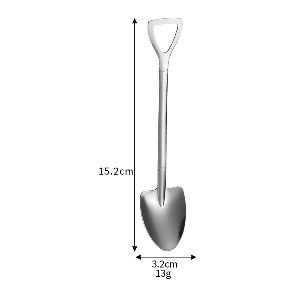 

High Quality Ice Cream Retro Shovel Long Handle Stainless Steel Dessert Spoon Coffee Spoon Kitchen Tools