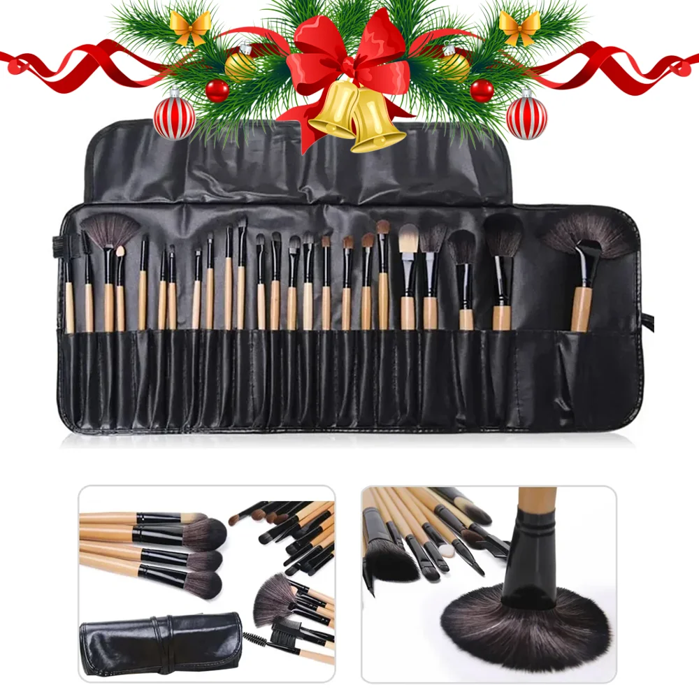 Gift Bag Of  24 pcs Makeup Brush Sets Professional Cosmetics Brushes Eyebrow Powder Foundation Shadows Pinceaux Make Up Tools