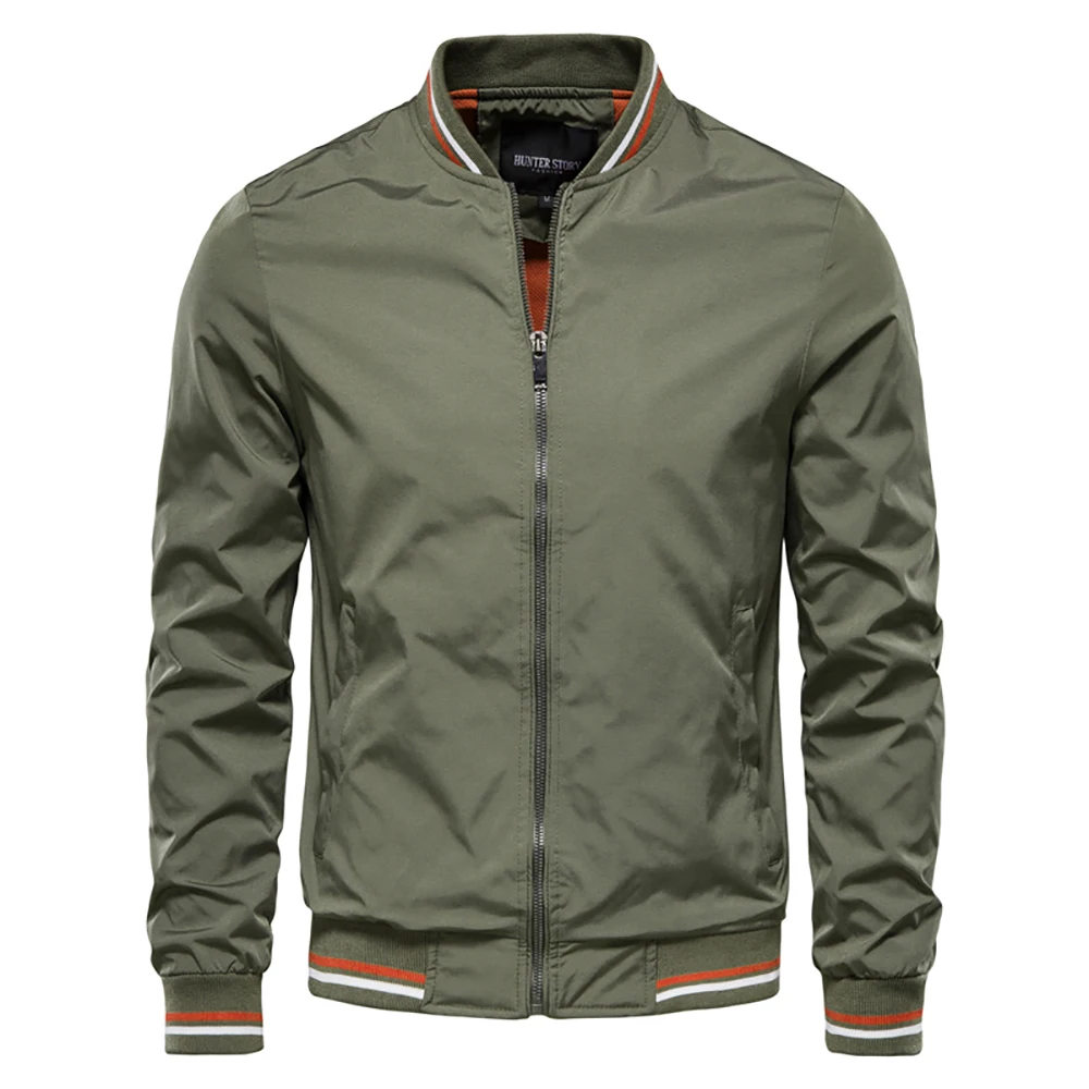 

2026 Solid Color Bomber Jacket Men Casual Slim Fit Baseball Mens Jackets New Autumn Fashion High Quality Jackets for Men