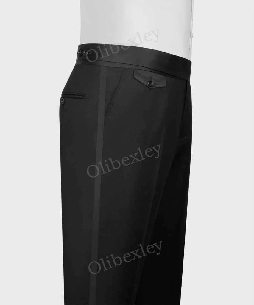 Olibexley Men's Suits 2 Pieces High Quality Beaded Crystals One Button Slim Fit Suits Wedding Groom Business Dinner Party