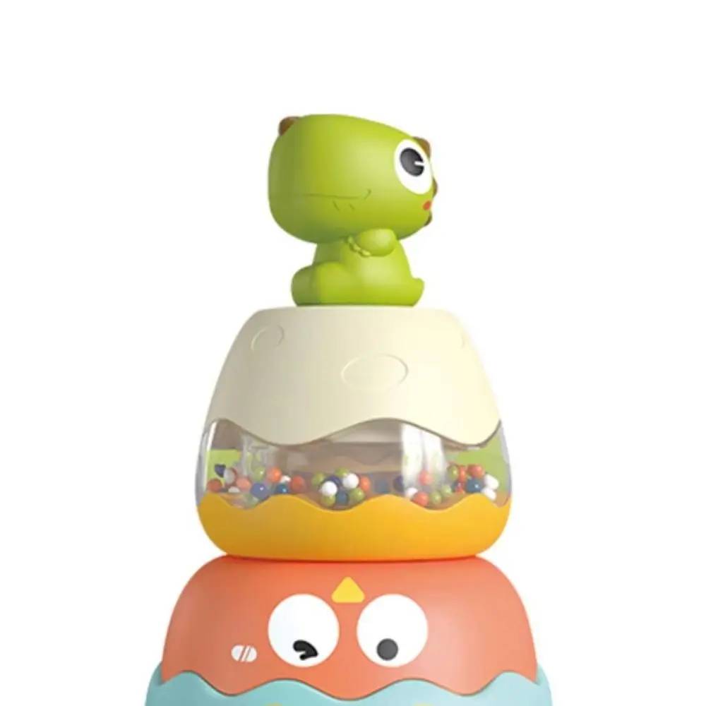 Ferrule Dinosaur Rainbow Stacking Rattle Montessori Stacking Rings Developmental Rainbow Tower Puzzle