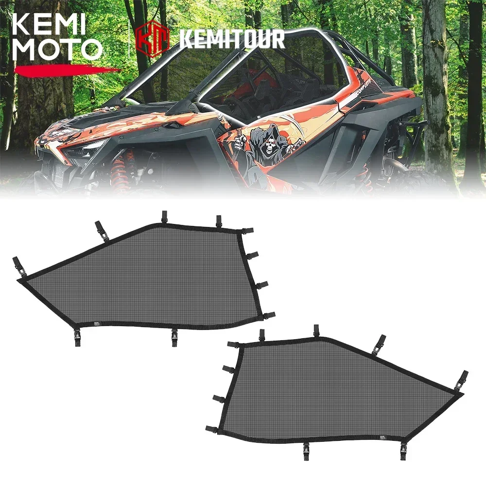 

KEMIMOTO UTV Roll Cage Window Net Ventilated Compatible with Polaris RZR Turbo R / PRO R /PRO XP 2020-2024 Sun Protective Net