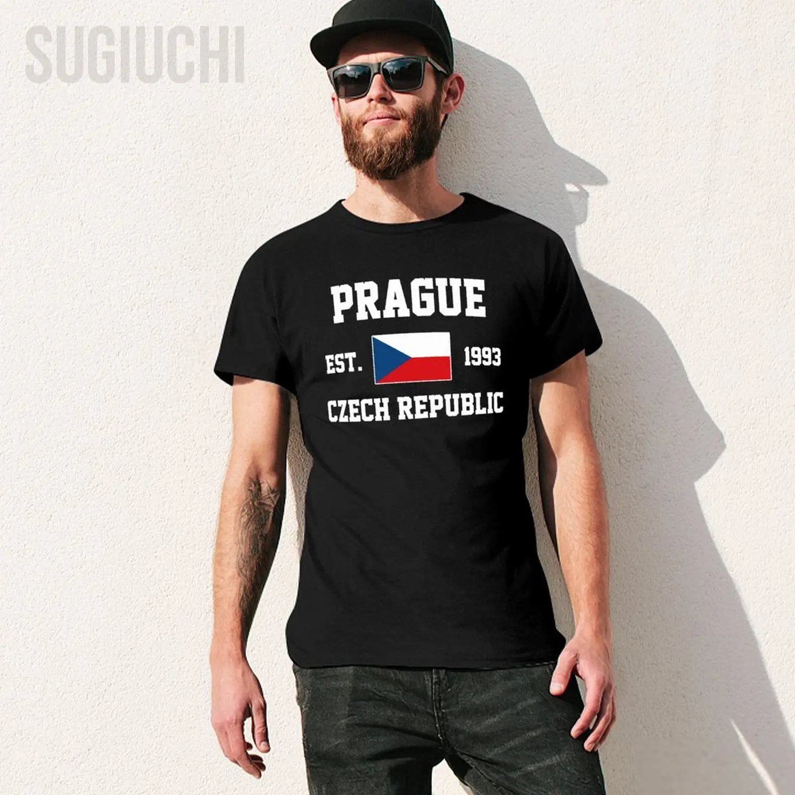 Patriotic Flag Czech Republic EST.1993 Prague Men Tshirt Tees T-Shirt O-neck T Shirts Women Boys Clothing 100% Cotton view 2