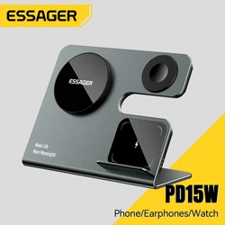 Essager 3 in 1 Magnetic Wireless Desktop Charger PD15W Fast Charging Station for iPhone 15 14 13 12 Pro Max Apple Watch Airprods