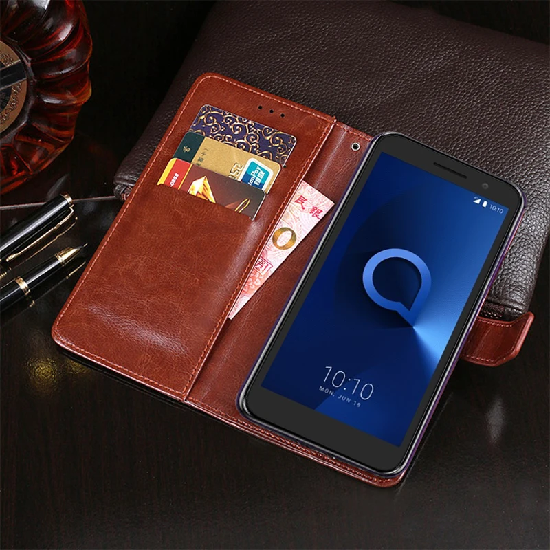 For Alcatel 1S 5024D 2019 Flip PU Leather Card Holder Stand Cover For Alcatel 1S 5024D Case Telefon Protector Wallet Coque Bag