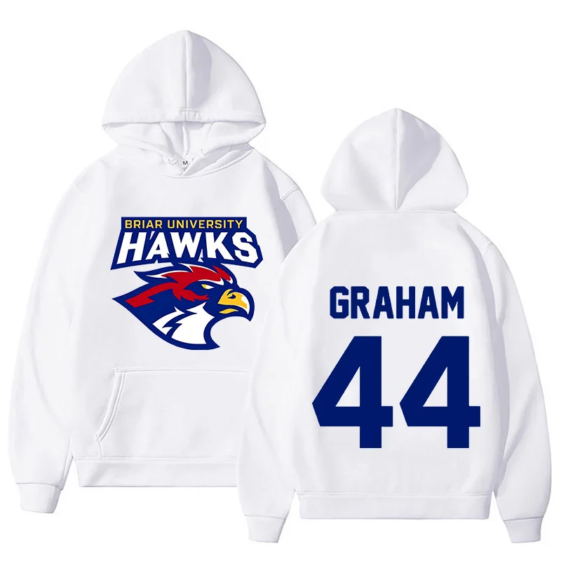 

Off Campus Briar University Hawks Graham 44 Hoodie Funny Men's Hoodie Harajuku Unisex Street Wear Fleece Pullover Sweatshirt
