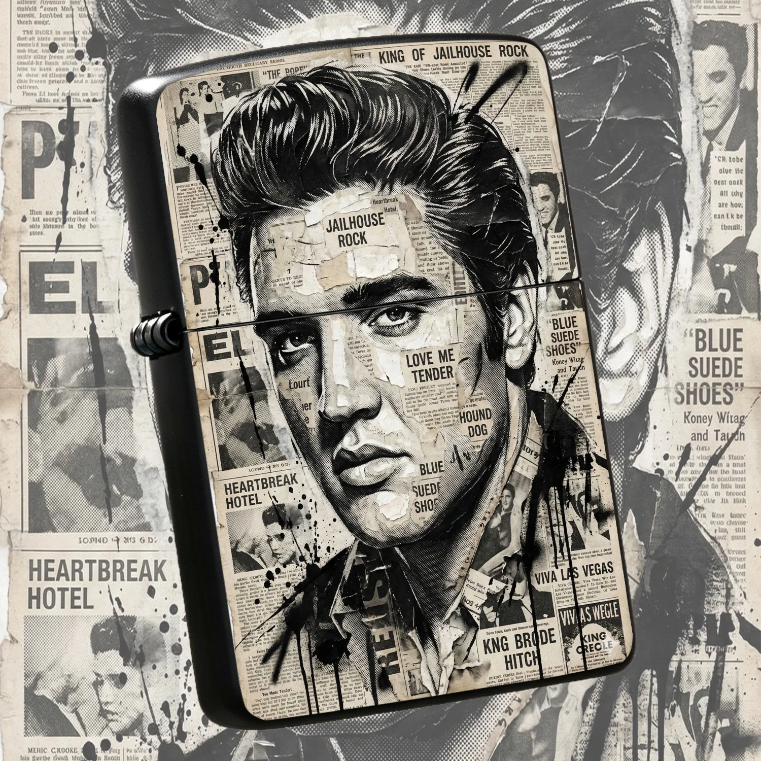 Vintage Graffiti Style Lighter, Classic Rock Legend Art Design Portable Ignition Accessory, Ideal For Daily Carry, Gifting, Collection, Multi-Scene Use, Unique Retro Cultural Decorative Piece For Fans A Humorous And Interesting Lighter