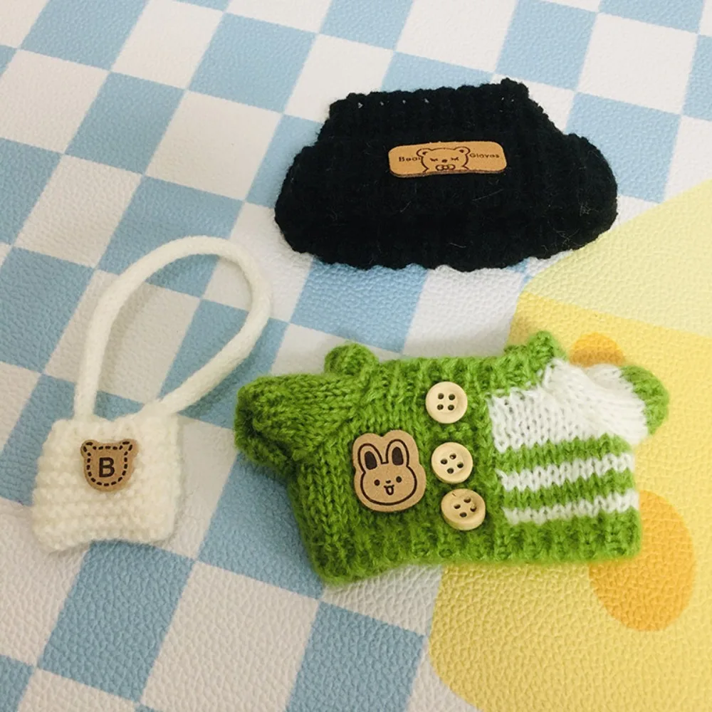 Voor 15-17 cm Labubu Kleding outfit Labubu Zitten Feest Beer Label Sjaal Hoed Poppen Accessoires Leuke Decoratie