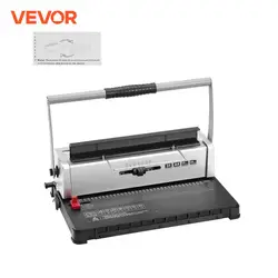 VEVOR Coil Spiral Binding Machine Manual Book Maker 34-Holes Binding 120 Sheets Punch Binder with Adjustable Coil Binding Spines