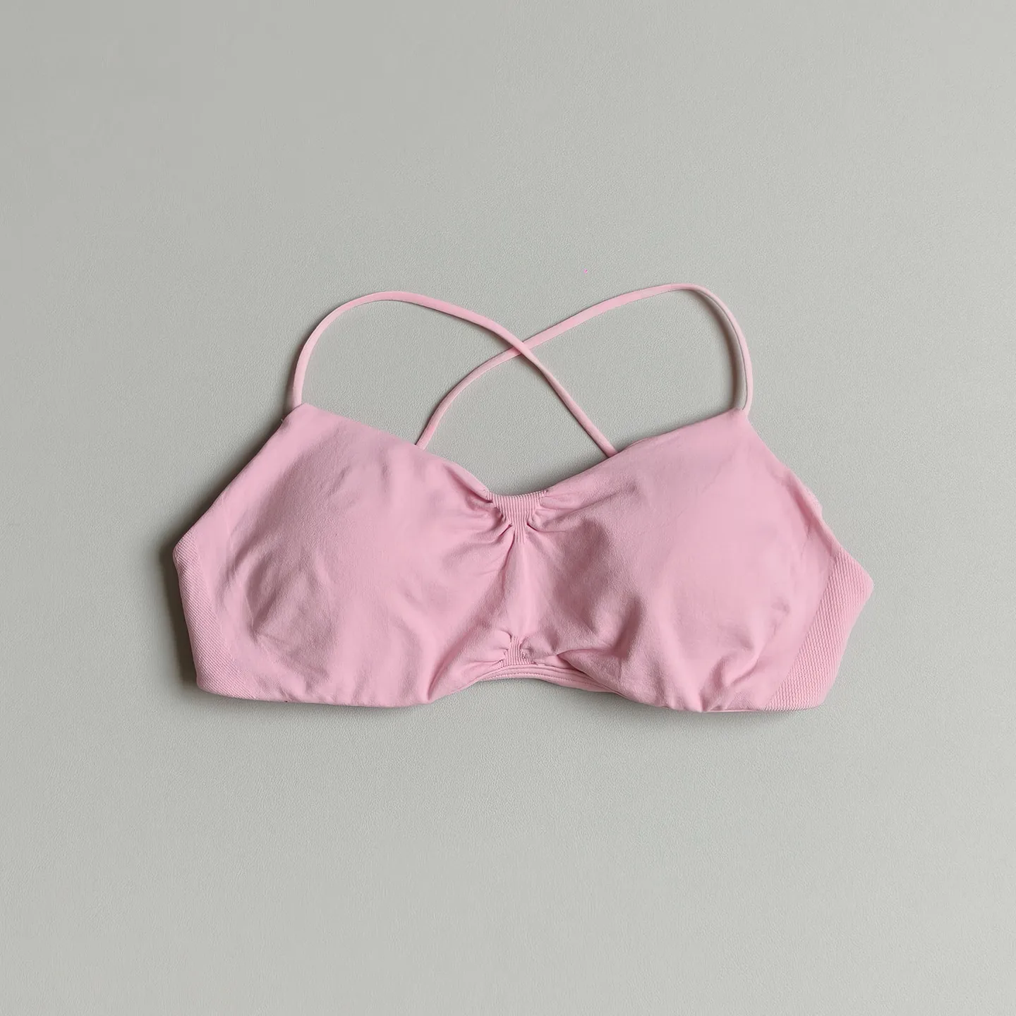 Women's Sport Bra with Fine Straps Beautiful Back Gathered Chest Pilates Vest Training Yoga Clothes Running Fitness Vest