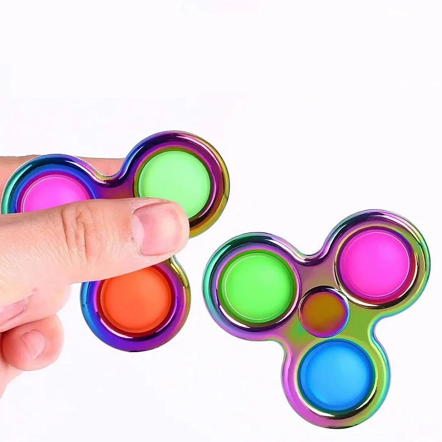 Jouet Sensoriel en Alliage D.lique Arc-en-ciel pour Adultes et Enfants, Mini Fidget Popper, Spinner du Bout des Doigts, Souligné par les Instituts Volants