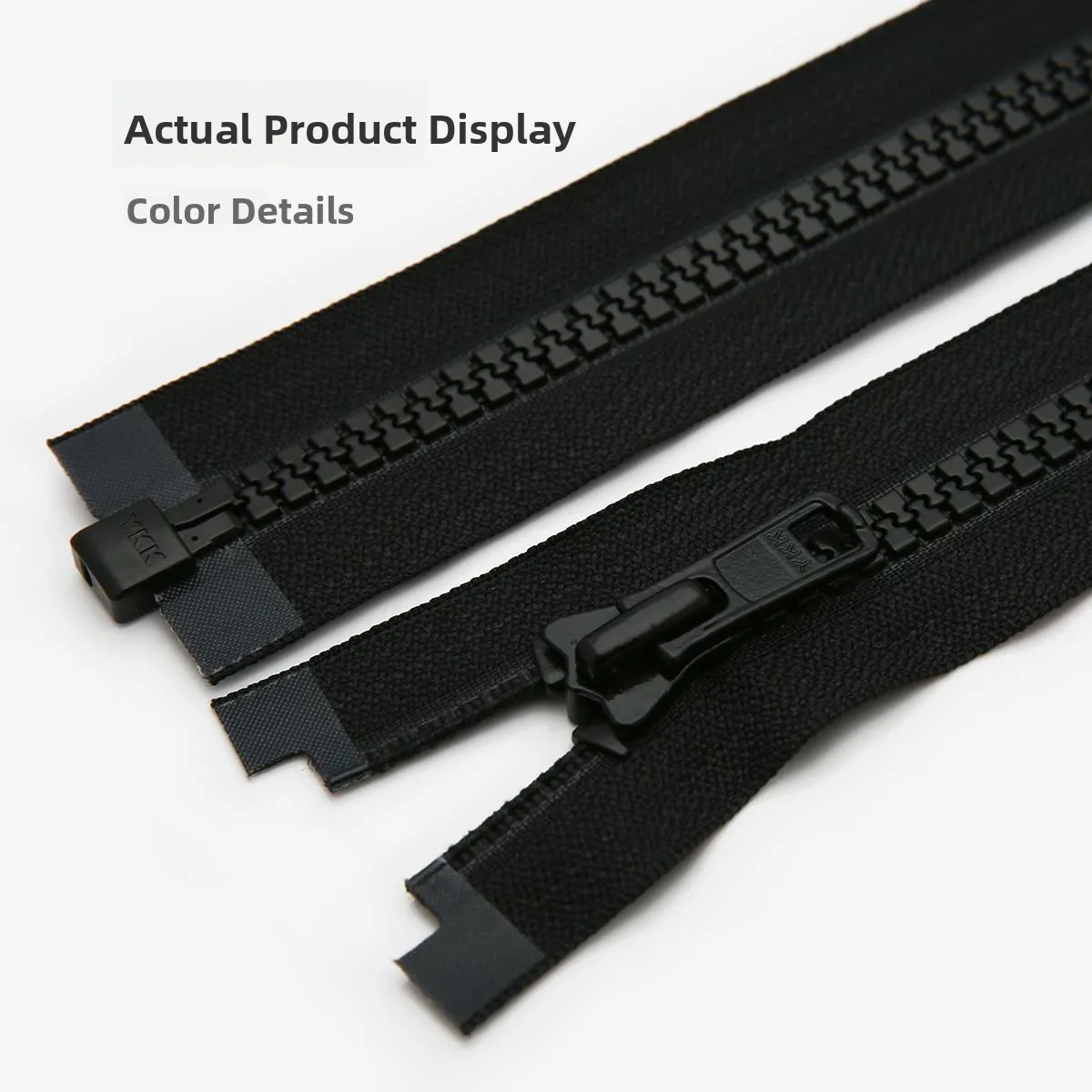 YKK No.8 Resin Zipper Open End for down Jacket Cotton Coat Door Front Single Head Tail Black Zipper Puller
