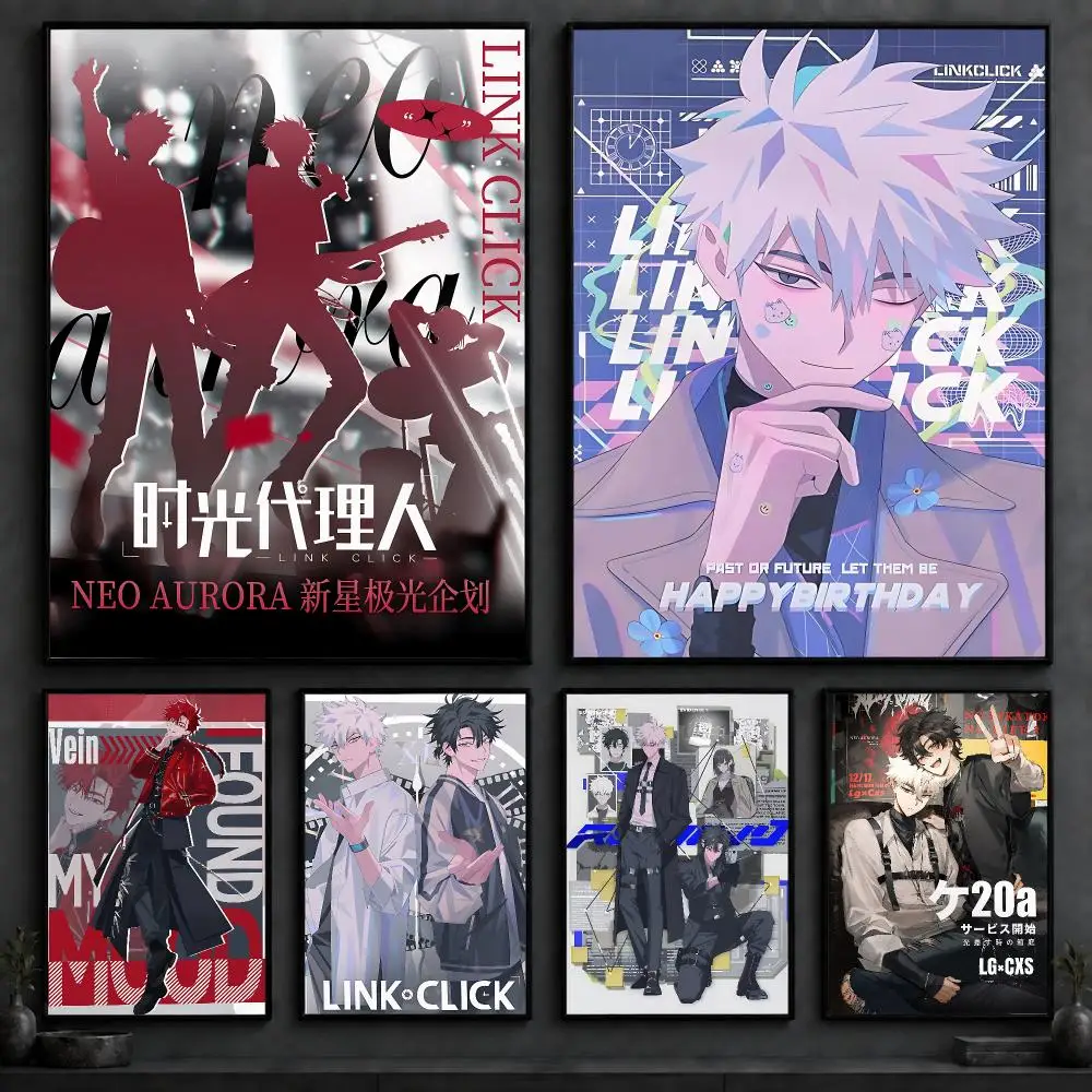 Anime L-Link ClickS Poster Art  Self-Adhesive No Glue Residue Wall Decor for Bedroom Living Room