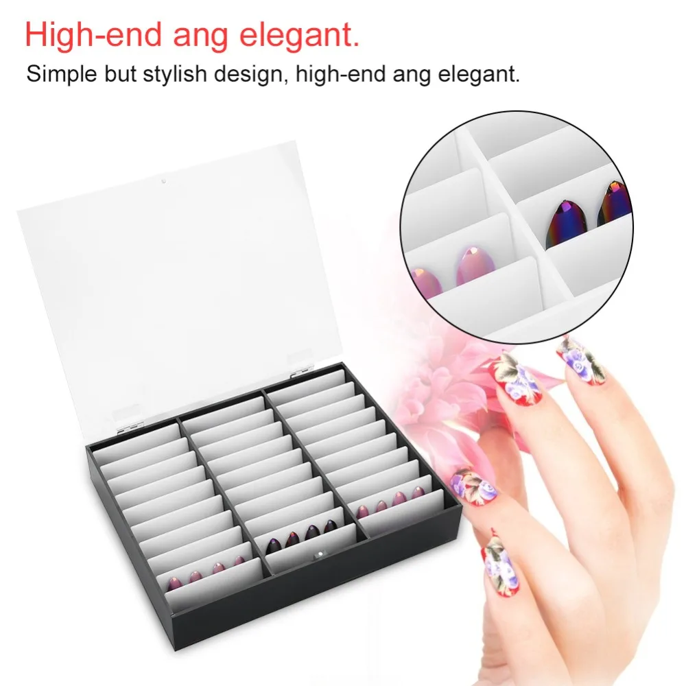 Empty Container Nail Art Storage Box Multiple Slots Decoration Container Nail Tips Storage Box Nail Art Organizer Holder