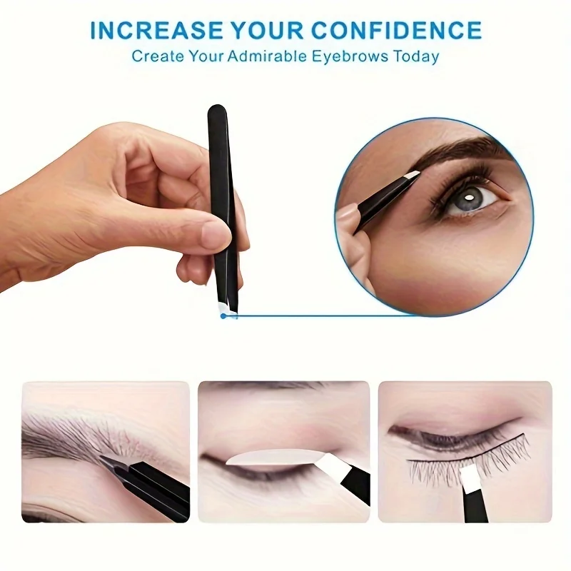 4pcs Tweezers - Professional Tweezers For Eyebrows - Great Precision For Facial Hair, Splinter And Ingrown Hair Removal, For Men