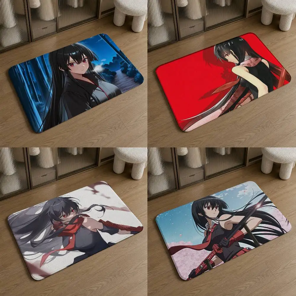 Akame ga Kill  Pattern Soft Washable Non-Slip Doormat for Indoor and Outdoor Home Decor