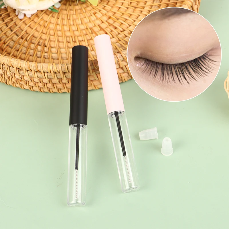 2Colors 5ML Ultra Fine Brush Empty Mascara Tube Liquid Eyeliner Mascara Bottle Eyelash Elongation Refillable Cosmetic Containers