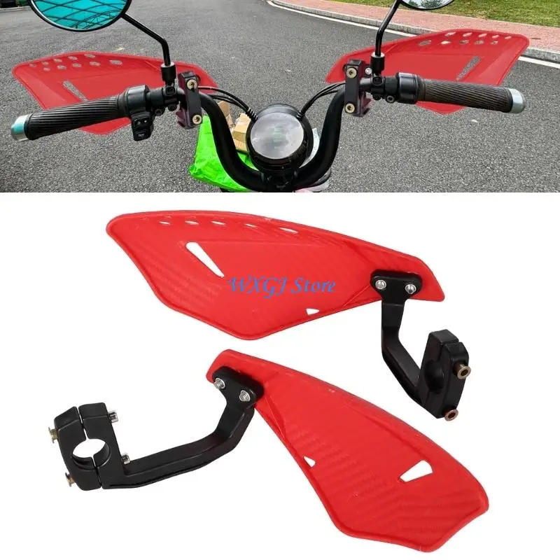 37JE Aftermarket Motorcycle Handguard Set with Vented Guard Shells, Clamp On Brackets, and Pair Hand Cover for Wind Use