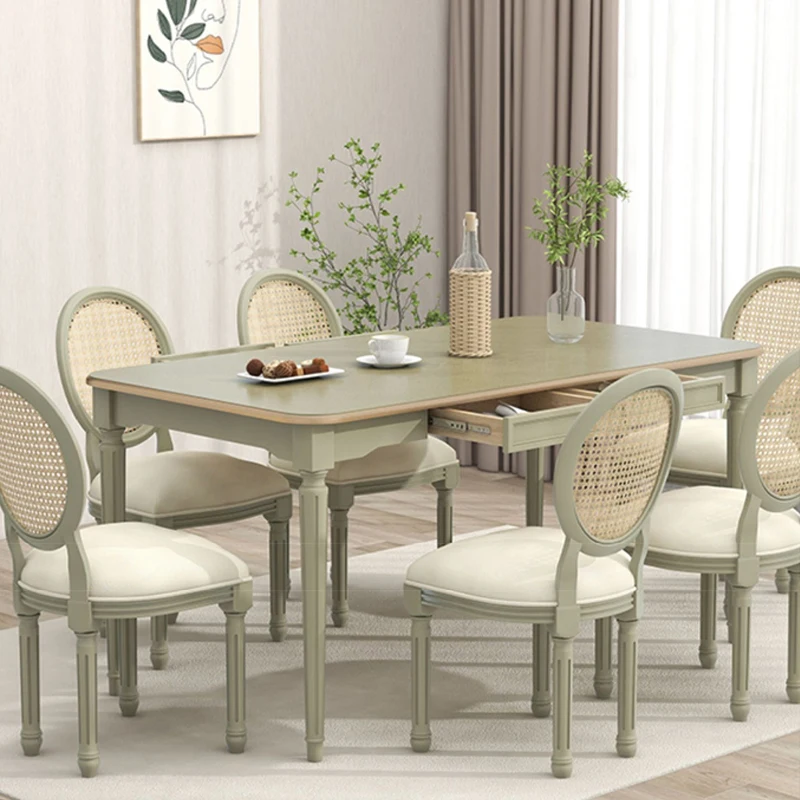 Rattan dining table and chairs restaurant dining table one table four chairs six chairs combination
