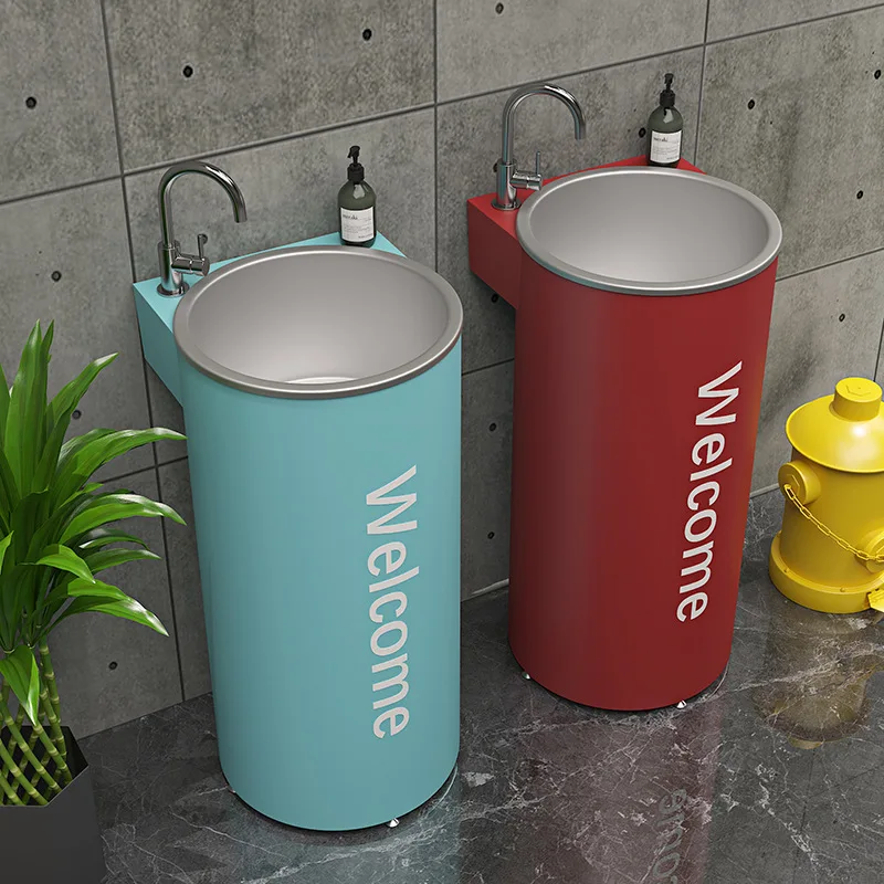 Industrial wind washbasin circular washbasin retro column commercial courtyard washbasin bar personalized face wash new model