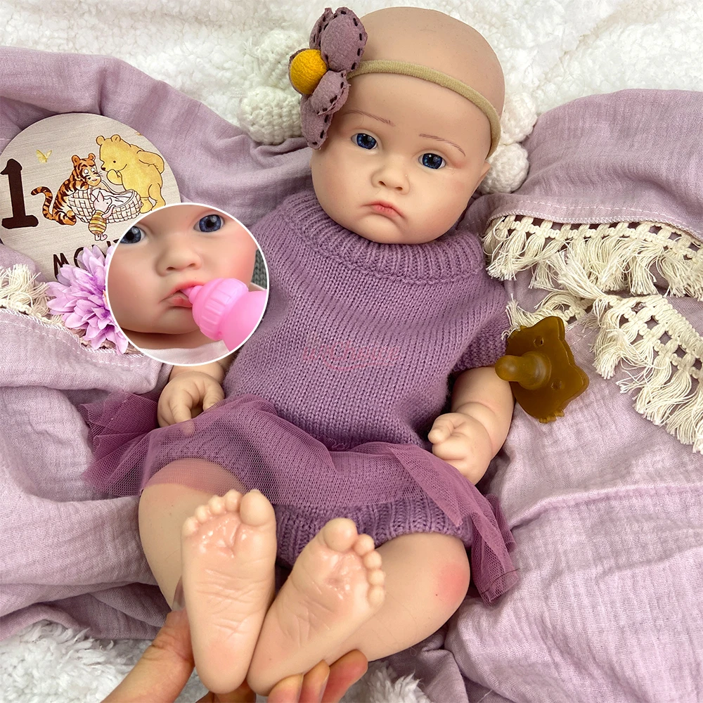 

Реалистичная силиконовая кукла-реборн девочка 45 см, высококачественная имитация, мягкая на ощупь, утяжеленная, для ролевых игр и обучения