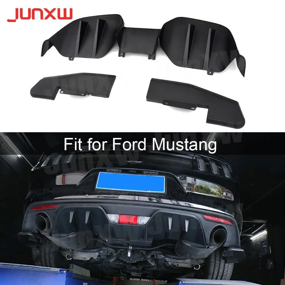 

Carbon Fiber or PP Material Rear Bumper Lip Spoiler Diffuser for Ford mustang 2015- 2017 Fins Shark Style Bumper Skid Plate