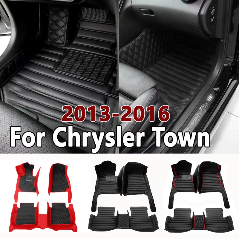 Car Floor Mat For Chrysler Town & Country 7 Seat 2013~2016 Waterproof Protection Pad Carro Rear Trunk Floor Mat Car Accessories