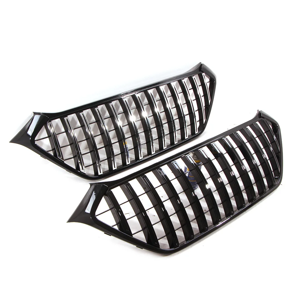 CAR RACING GRILLE GRILL FRONT MASK COVER GRILLS BLACK SILVER COLOR FIT FOR Hyundai Tucson 2015-2018