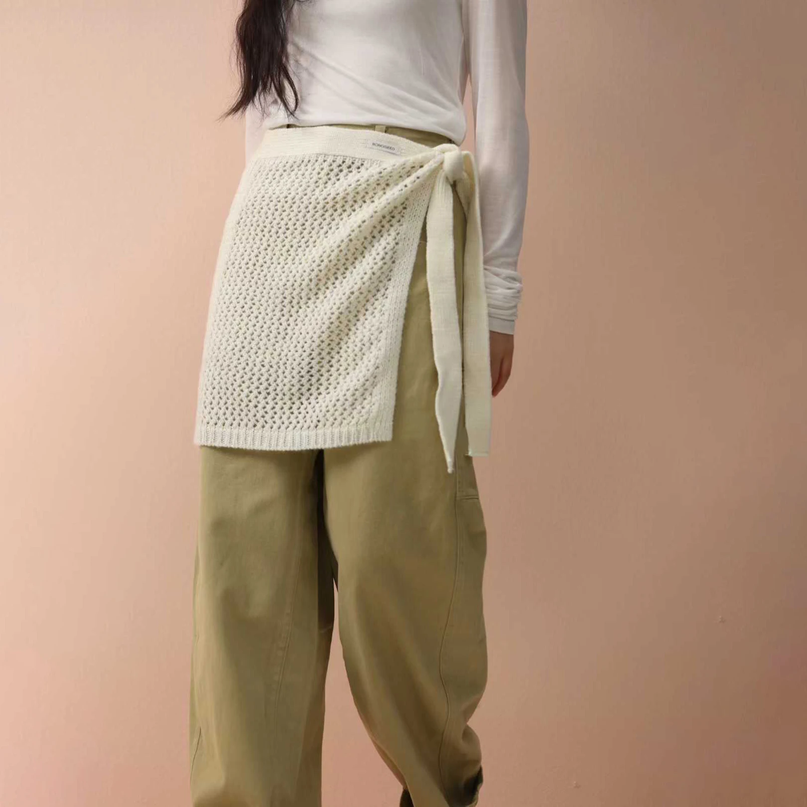 

Autumn Ladies Korean Fashion Hollow Knit Half Bodycon Dress Ins New Stacked Fart Curtain Japanese Woolen Trend Daily Cover Skirt