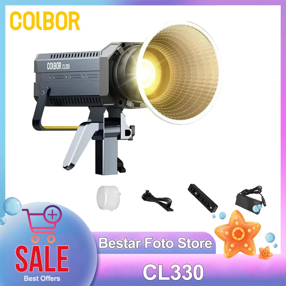 

Synco COLBOR CL330 COB Video Light 2700K-6500K Bi-color LED Photography Lighting Outdoor Continuous for Studio Video Recording