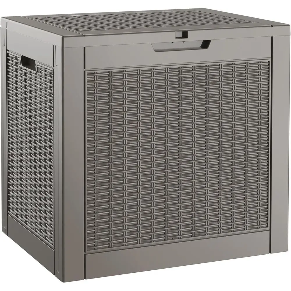 

Ящик для хранения на открытом воздухе объемом 31 галлон, водонепроницаемый контейнер для террасы, с запирающейся крышкой для садовых инструментов, подушек для патио и аксессуаров для бассейна