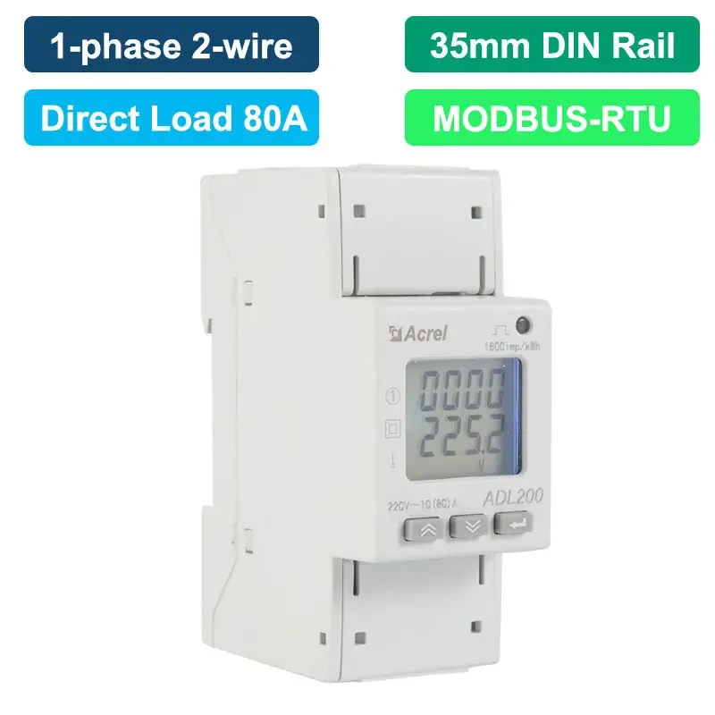 Imagem -06 - Acrel Adl200 Multifunções Medidor de Energia Elétrica Trilho Din Mid Monofásico Acesso Direto 80a ca Rs485 Modbus Rtu