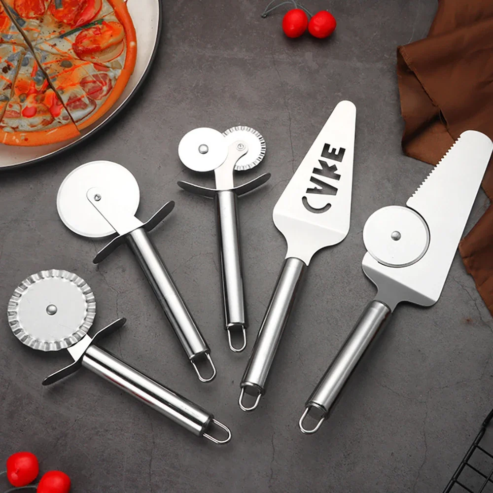 

Stainless Steel Pizza Cutter Pastry Roller Cutter Round Knife Pizza Shovel Cake Shovel Baking Utensils Kitchen Accessories